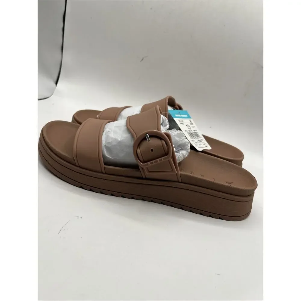 Reef Vista Capri Sandals Womens Slide Double Strap Comfort Sz US 10 Tan Brown - Picture 7 of 10